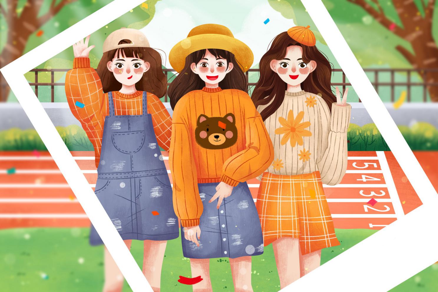 攝圖網(wǎng)_401716670_banner_54青年節(jié)照片中青年女孩插畫（非企業(yè)商用）